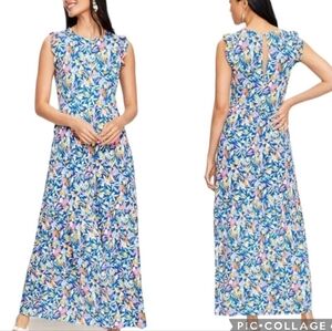 Loft Beach Floral Tiered‎ Maxi Dress Size XXL Bright Vacation Beach Resortwear